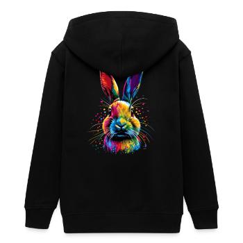 Hase Kaninchen Liebhaber Feldhase Bunny Süße Hasen - Teenager Organic Kapuzenjacke Mini Cultivator von Stanley/Stella - Schwarz - Hinten - AI Model Teenager Male light (155cm)