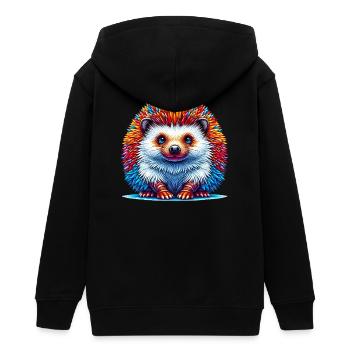 Igel - Teenager Organic Kapuzenjacke Mini Cultivator von Stanley/Stella - Schwarz - Hinten - AI Model Teenager Male light (155cm)