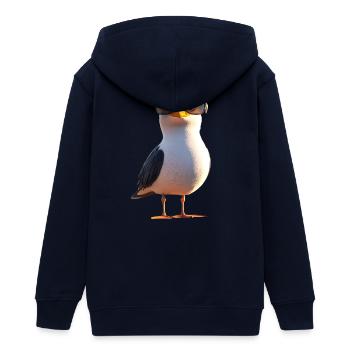 Möwe Strand Meer Nordsee Ostsee Silbermöwe Möwen - Teenager Organic Kapuzenjacke Mini Cultivator von Stanley/Stella - Navy - Hinten - AI Model Teenager Male light (155cm)