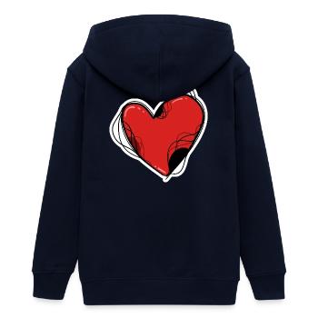 Rotes Herz - Teenager Organic Kapuzenjacke Mini Cultivator von Stanley/Stella - Navy - Hinten - AI Model Teenager Male light (155cm)