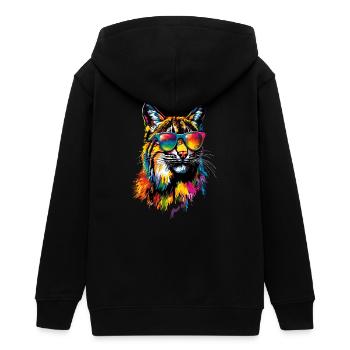 Luchs Lynx Wildkatze Raubkatzen Katzen Süße Luchse - Teenager Organic Kapuzenjacke Mini Cultivator von Stanley/Stella - Schwarz - Hinten - AI Model Teenager Male light (155cm)