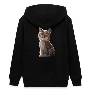 Luchs Lynx Wildkatze Raubkatzen Katzen Süße Luchse - Teenager Organic Kapuzenjacke Mini Cultivator von Stanley/Stella - Schwarz - Hinten - AI Model Teenager Male light (155cm)