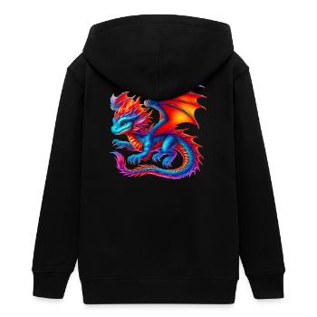 Drache - Teenager Organic Kapuzenjacke Mini Cultivator von Stanley/Stella - Schwarz - Hinten - AI Model Teenager Male light (155cm)