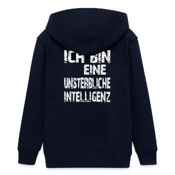 KI Spruch Ich bin eine unsterbliche Intelligenz - Teenager Organic Kapuzenjacke Mini Cultivator von Stanley/Stella - Navy - Hinten - AI Model Teenager Male light (155cm)