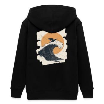 Surfer - Teenager Organic Kapuzenjacke Mini Cultivator von Stanley/Stella - Schwarz - Hinten - AI Model Teenager Male light (155cm)