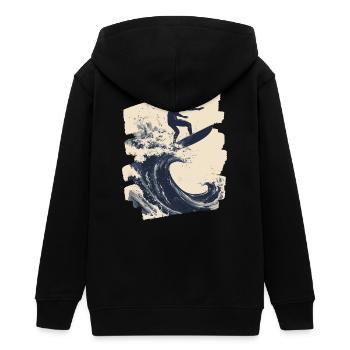 Surfer Surfen Surfbrett Surfing - Teenager Organic Kapuzenjacke Mini Cultivator von Stanley/Stella - Schwarz - Hinten - AI Model Teenager Male light (155cm)