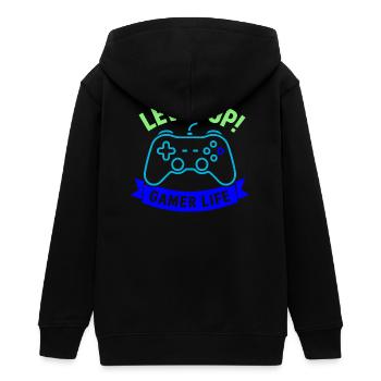Level Up Gamer Leben Controller - Teenager Organic Kapuzenjacke Mini Cultivator von Stanley/Stella - Schwarz - Hinten - AI Model Teenager Male light (155cm)