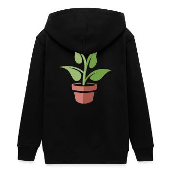 Plante en pot comme symbole - nature cartoon et bande dessinée - Veste à capuche ado bio Stanley/Stella - noir - Dos - AI Model Teenager Male light (155cm)