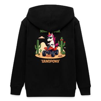 Desert Unicorn - Teens Organic Zip-up Hoodie by Stanley/Stella - black - Back - AI Model Teenager Male light (155cm)