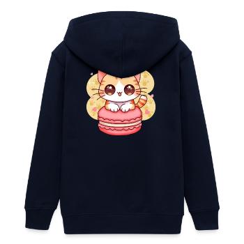 chibi cat - Veste à capuche ado bio Stanley/Stella - marine - Dos - AI Model Teenager Male light (155cm)