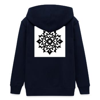 Detaillierte Schneeflocke mit Verzierung - Teenager Organic Kapuzenjacke Mini Cultivator von Stanley/Stella - Navy - Hinten - AI Model Teenager Male light (155cm)