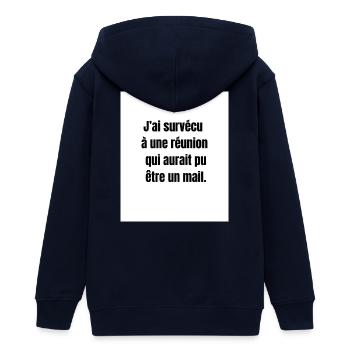 Nutzloses Meeting – Bürohumor - Teenager Organic Kapuzenjacke Mini Cultivator von Stanley/Stella - Navy - Hinten - AI Model Teenager Male light (155cm)