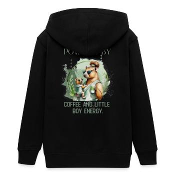Boy Mom – Calm Energy | Gentle Motherhood - Teenager Organic Kapuzenjacke Mini Cultivator von Stanley/Stella - Schwarz - Hinten - AI Model Teenager Male light (155cm)