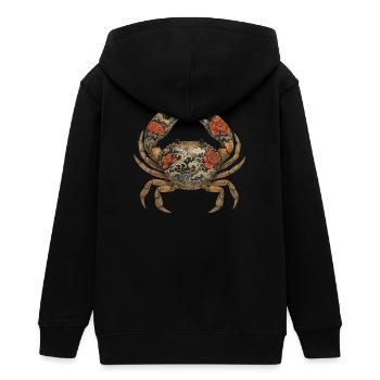 Yakuza-Krabbe – Tinte auf Schale - Teenager Organic Kapuzenjacke Mini Cultivator von Stanley/Stella - Schwarz - Hinten - AI Model Teenager Male light (155cm)
