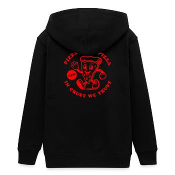 Pizza In Crust we trust Pizza Baker Delivery Service - Teens Organic Zip-up Hoodie by Stanley/Stella - black - Back - AI Model Teenager Male light (155cm)