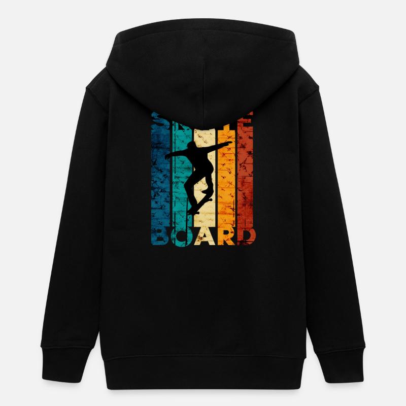 Silhouette de patineur sur un mur rétro coloré - Veste à capuche ado bio Stanley/Stella - noir