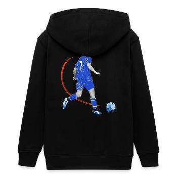 Fussballspieler mit Ball - Teenager Organic Kapuzenjacke Mini Cultivator von Stanley/Stella - Schwarz - Hinten - AI Model Teenager Male light (155cm)