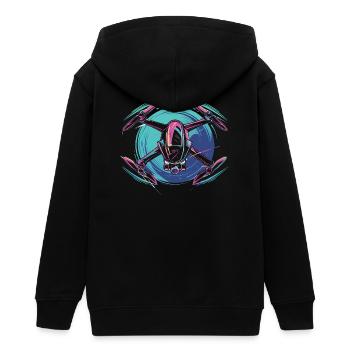 Dynamic Drone - Teens Organic Zip-up Hoodie by Stanley/Stella - black - Back - AI Model Teenager Male light (155cm)