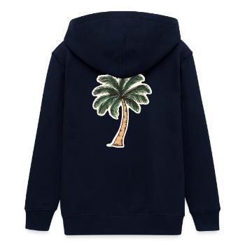 Palme - Teenager Organic Kapuzenjacke Mini Cultivator von Stanley/Stella - Navy - Hinten - AI Model Teenager Male light (155cm)