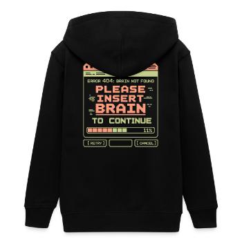 Insérer l’erreur cérébrale 404 Retro Gamer - Veste à capuche ado bio Stanley/Stella - noir - Dos - AI Model Teenager Male light (155cm)