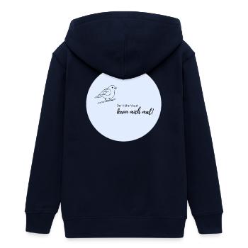 Früher Vogel Motiv auf Hellblau - Teenager Organic Kapuzenjacke Mini Cultivator von Stanley/Stella - Navy - Hinten - AI Model Teenager Male light (155cm)
