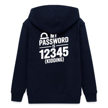 Mein Passwort ist 12345 (Scherz) - Teenager Organic Kapuzenjacke Mini Cultivator von Stanley/Stella - Navy - Hinten - AI Model Teenager Male light (155cm)