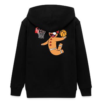 Lebkuchenmann Weihnachten Basketball Lebkuchen - Teenager Organic Kapuzenjacke Mini Cultivator von Stanley/Stella - Schwarz - Hinten - AI Model Teenager Male light (155cm)