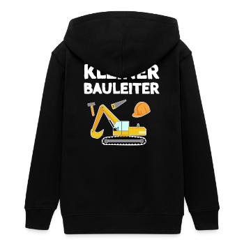 Kleiner Bauleiter Kinder Design - Teenager Organic Kapuzenjacke Mini Cultivator von Stanley/Stella - Schwarz - Hinten - AI Model Teenager Male light (155cm)