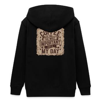 Coffee Motivational Vintage Design - Teens Organic Zip-up Hoodie by Stanley/Stella - black - Back - AI Model Teenager Male light (155cm)