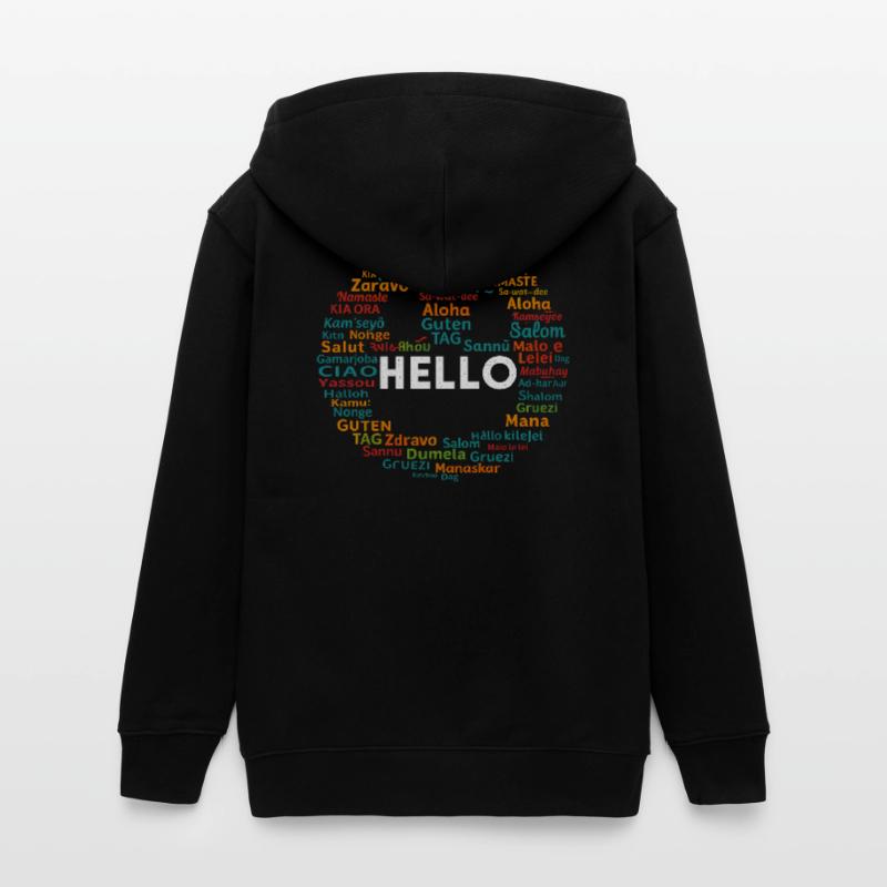 Beginnen Sie mit Hello Different World Language Learning Teenager Organic Kapuzenjacke Mini Cultivator von Stanley/Stella