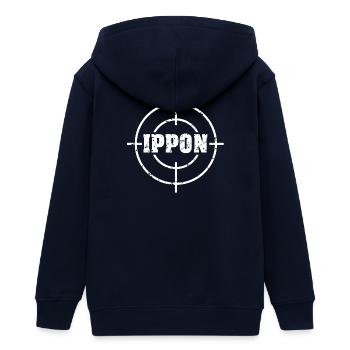 Target_judo_ippon_grunge_karsten_weiss - Veste à capuche ado bio Stanley/Stella - marine - Dos - AI Model Teenager Male light (155cm)