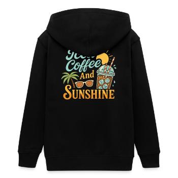 Eiskaffee und Sonnenschein - Teenager Organic Kapuzenjacke Mini Cultivator von Stanley/Stella - Schwarz - Hinten - AI Model Teenager Male light (155cm)