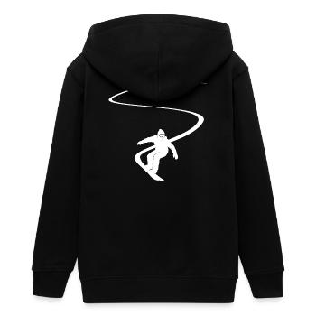 Snowboarder Slalom Tiefschnee Abfahrt Snowboard - Teenager Organic Kapuzenjacke Mini Cultivator von Stanley/Stella - Schwarz - Hinten - AI Model Teenager Male light (155cm)