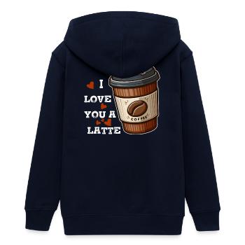 J'adore un latte - Veste à capuche ado bio Stanley/Stella - marine - Dos - AI Model Teenager Male light (155cm)