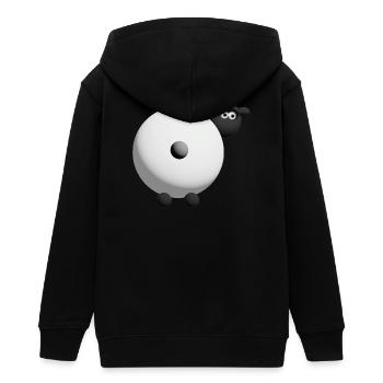Schaf 3D Kuschel-Design - Teenager Organic Kapuzenjacke Mini Cultivator von Stanley/Stella - Schwarz - Hinten - AI Model Teenager Male light (155cm)