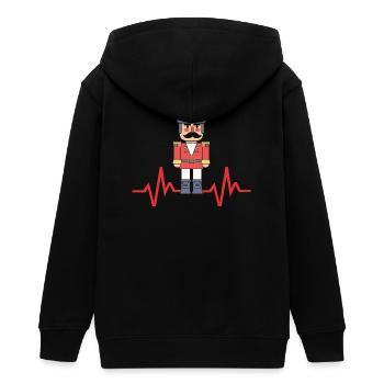 Nussknacker Weihnachten Herzschlag - Teenager Organic Kapuzenjacke Mini Cultivator von Stanley/Stella - Schwarz - Hinten - AI Model Teenager Male light (155cm)