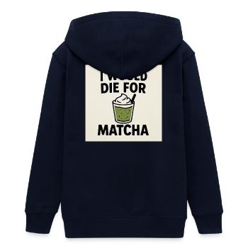 Je mourrais pour le Matcha - Veste à capuche ado bio Stanley/Stella - marine - Dos - AI Model Teenager Male light (155cm)