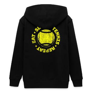 Tennis eat sleep Tennis Repeat Ball Hoodie - Teenager Organic Kapuzenjacke Mini Cultivator von Stanley/Stella - Schwarz - Hinten - AI Model Teenager Male light (155cm)