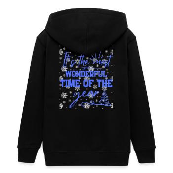 Festliche Weihnachtsstimmung - Teenager Organic Kapuzenjacke Mini Cultivator von Stanley/Stella - Schwarz - Hinten - AI Model Teenager Male light (155cm)