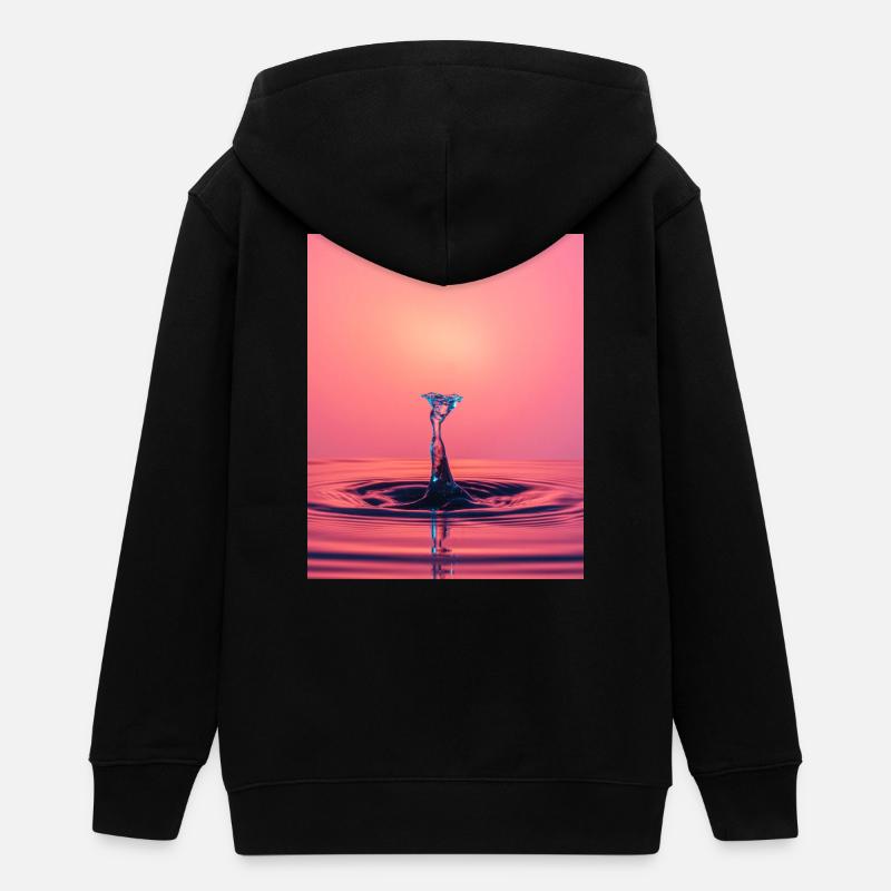 Liquid Abstract Splash - Teens Organic Zip-up Hoodie by Stanley/Stella - black