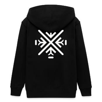 Schlanke geometrische Flocke - Teenager Organic Kapuzenjacke Mini Cultivator von Stanley/Stella - Schwarz - Hinten - AI Model Teenager Male light (155cm)