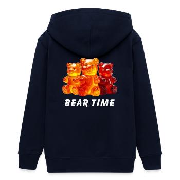GUMMIBÄREN IT'S BEAR TIME - Teenager Organic Kapuzenjacke Mini Cultivator von Stanley/Stella - Navy - Hinten - AI Model Teenager Male light (155cm)