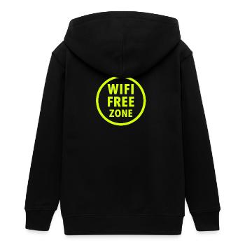 WiFi Freie Zone Neon Kreis - Teenager Organic Kapuzenjacke Mini Cultivator von Stanley/Stella - Schwarz - Hinten - AI Model Teenager Male light (155cm)