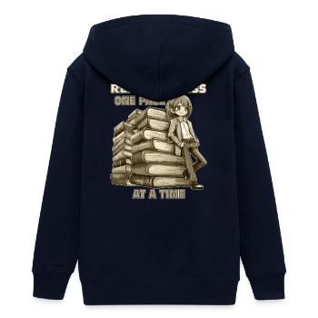 LIRE DES LIVRES UNE PAGE À LA FOIS - Veste à capuche ado bio Stanley/Stella - marine - Dos - AI Model Teenager Male light (155cm)