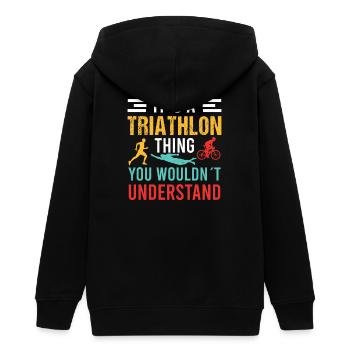 Triathlon Schwimmen Radfahren Laufen Vintage Sport - Teenager Organic Kapuzenjacke Mini Cultivator von Stanley/Stella - Schwarz - Hinten - AI Model Teenager Male light (155cm)