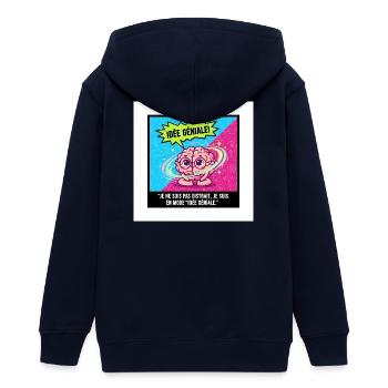 Geniale Idee Brain Pop - Teenager Organic Kapuzenjacke Mini Cultivator von Stanley/Stella - Navy - Hinten - AI Model Teenager Male light (155cm)