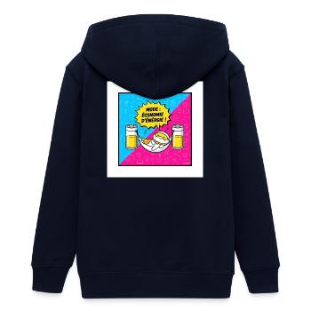 Energiesparmodus der Hängematte - Teenager Organic Kapuzenjacke Mini Cultivator von Stanley/Stella - Navy - Hinten - AI Model Teenager Male light (155cm)