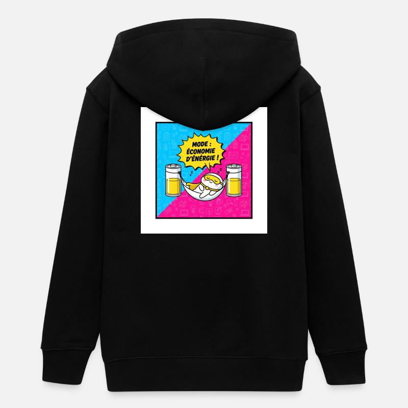 Mode économie d'énergie Hamac - Veste à capuche ado bio Stanley/Stella - noir