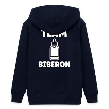 Team Flasche - Teenager Organic Kapuzenjacke Mini Cultivator von Stanley/Stella - Navy - Hinten - AI Model Teenager Male light (155cm)