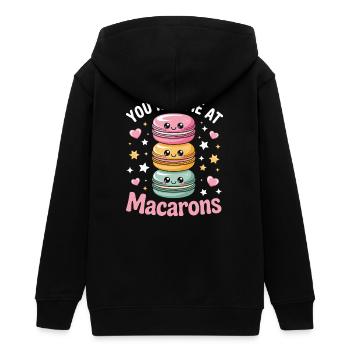 Macaron Desserts Français - Veste à capuche ado bio Stanley/Stella - noir - Dos - AI Model Teenager Male light (155cm)